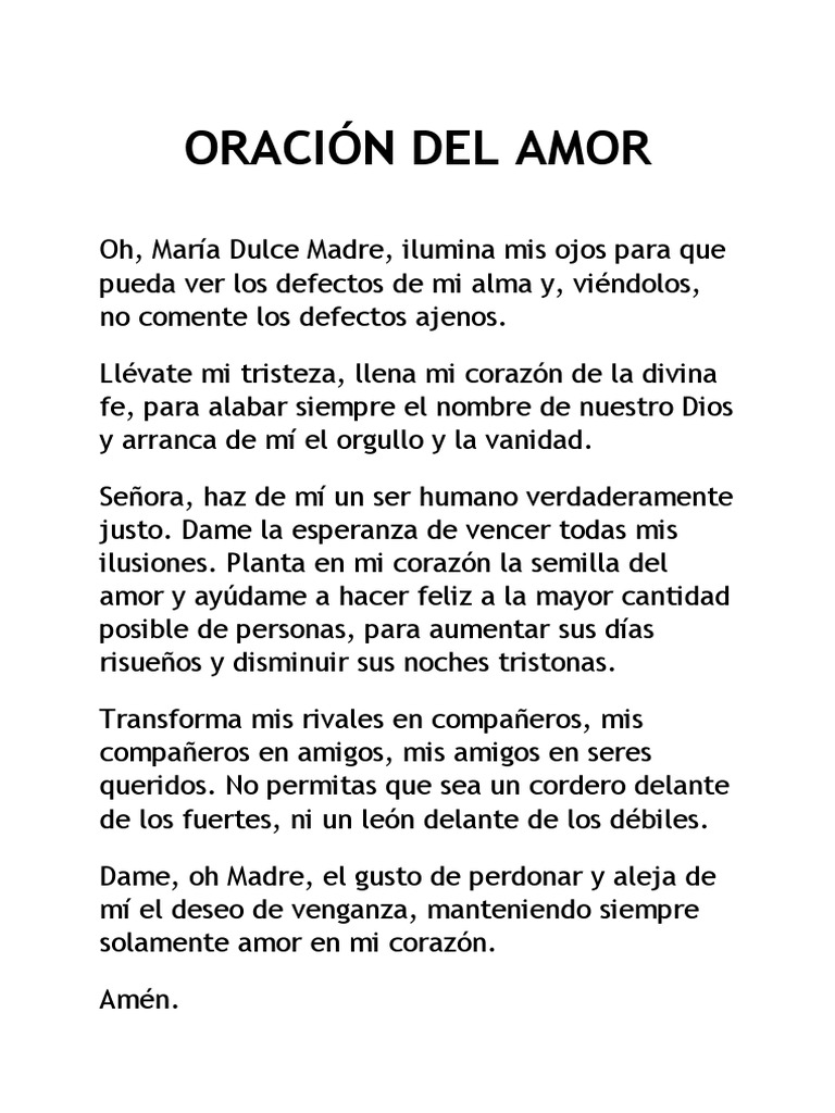 Oración Del Amor Pdf