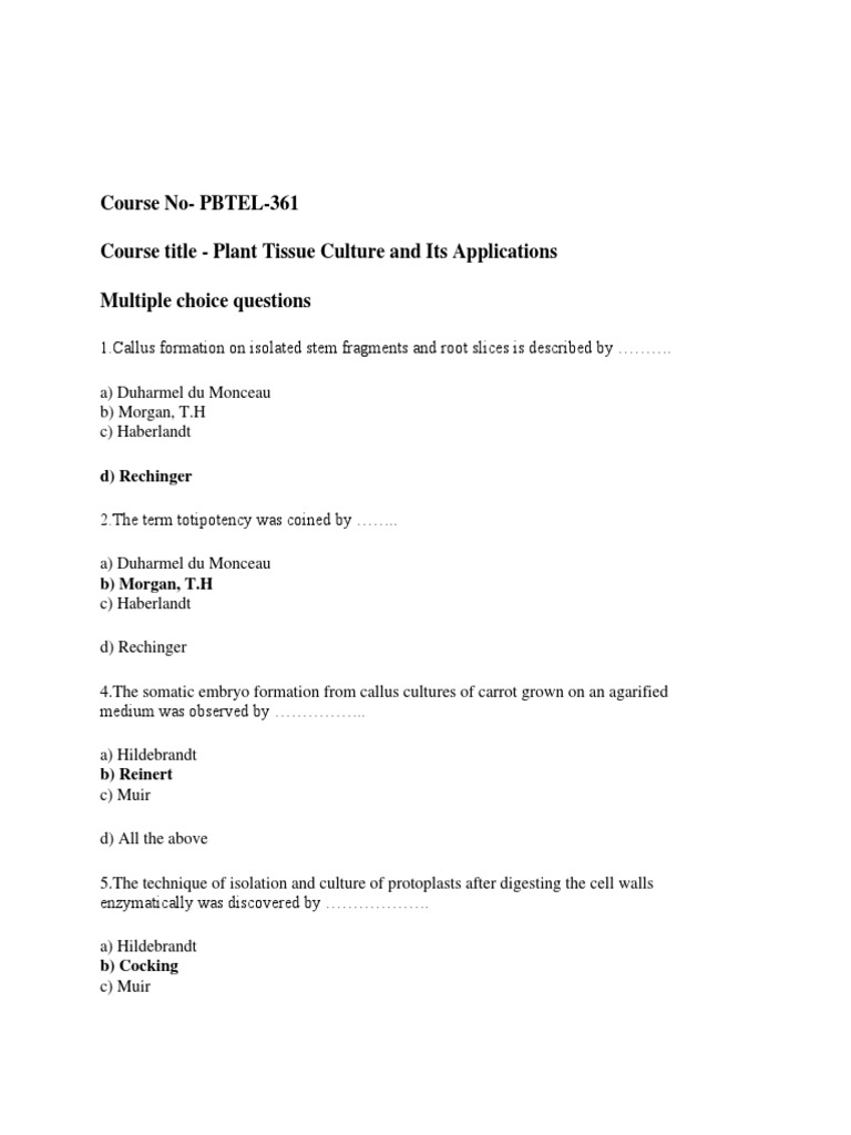 Plant Tissue Culture MCQs PDF Plant Hormone Auxin