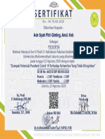Ade Syah Fitri Ginting, Amd. Keb SERTIFIKAT WEBINAR NASIONAL SESI 2 - KESPER DIMASA PANDEMI COVID 19 PDF