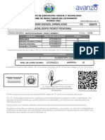 Ministerio de Educación, Ciencia Y Tecnología Informe de Resultados Del Estudiante AVANZO 2022