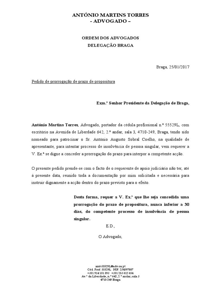 Prorrogação Ordem | PDF