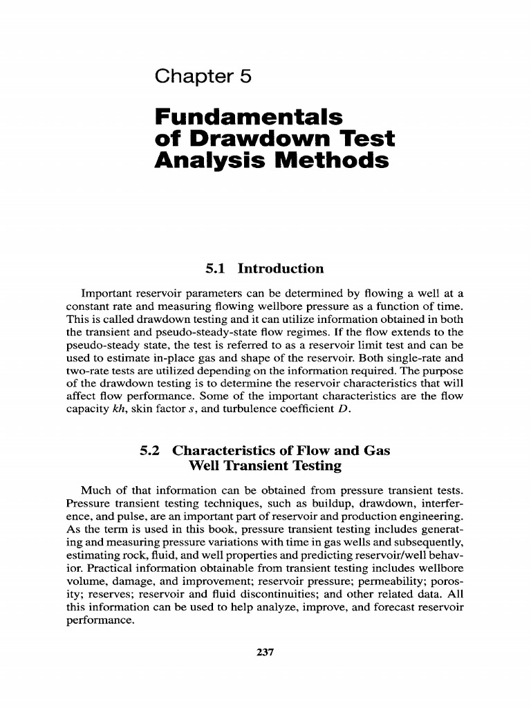 Chapter 5 Fundamentals of Drawdown Test Analysis Methods PDF PDF Petroleum Reservoir Gases