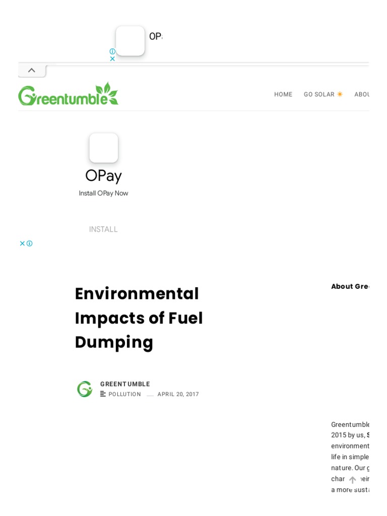 Environmental Impacts of Fuel Dumping Greentumble PDF Aviation