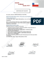 Constancia de vacante en 5to año de primaria en escuela de Maipú