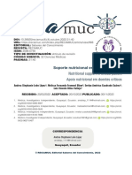 Soporte Nutricional en Paciente Critico: Nutritional Support in Critical Patient Apoio Nutricional em Doentes Críticos