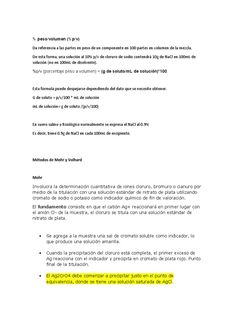 Métodos de Precipitación PDF Precipitación (Química) Valoración