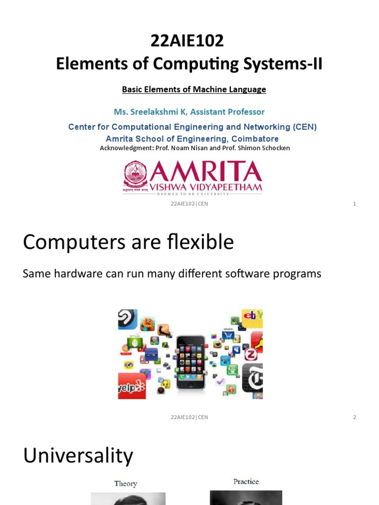 EoC-1 - Lecture - 16 - Machine Language - Part 1 | PDF | Software ...