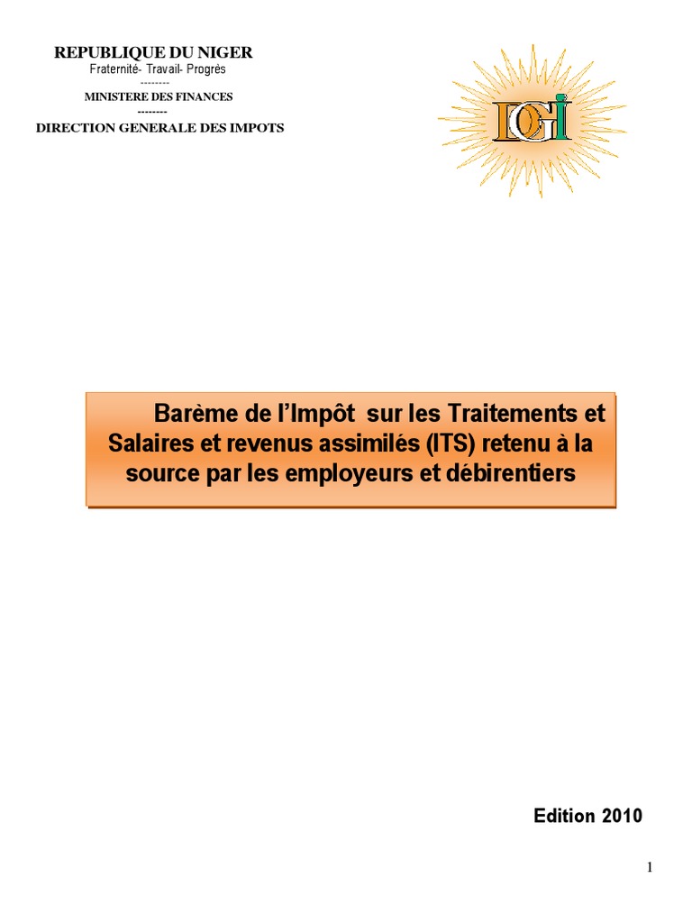 Barème de l'ITS au Niger 2024 | PDF | Impôt sur le revenu | Salaires