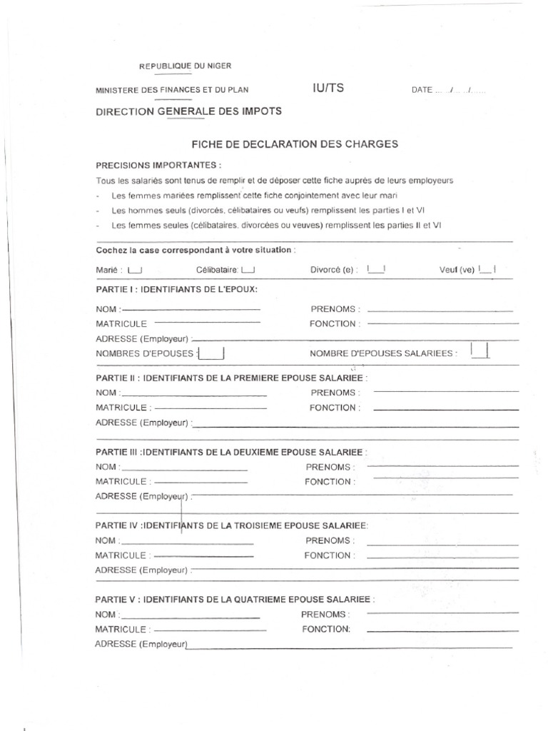 Fiche de Declaration Des Charges-2 | PDF