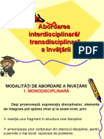 Abordarea Interdisciplinar Transdisciplinar