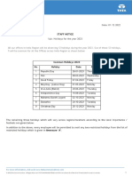 Holiday Calendar 2023 PDF