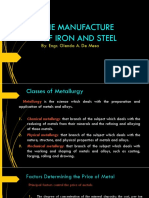 The Manufacture of Iron and Steel: By: Engr. Glenda A. de Mesa