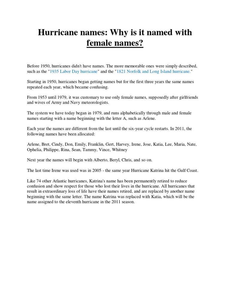 Hurricane Names | PDF | Classics