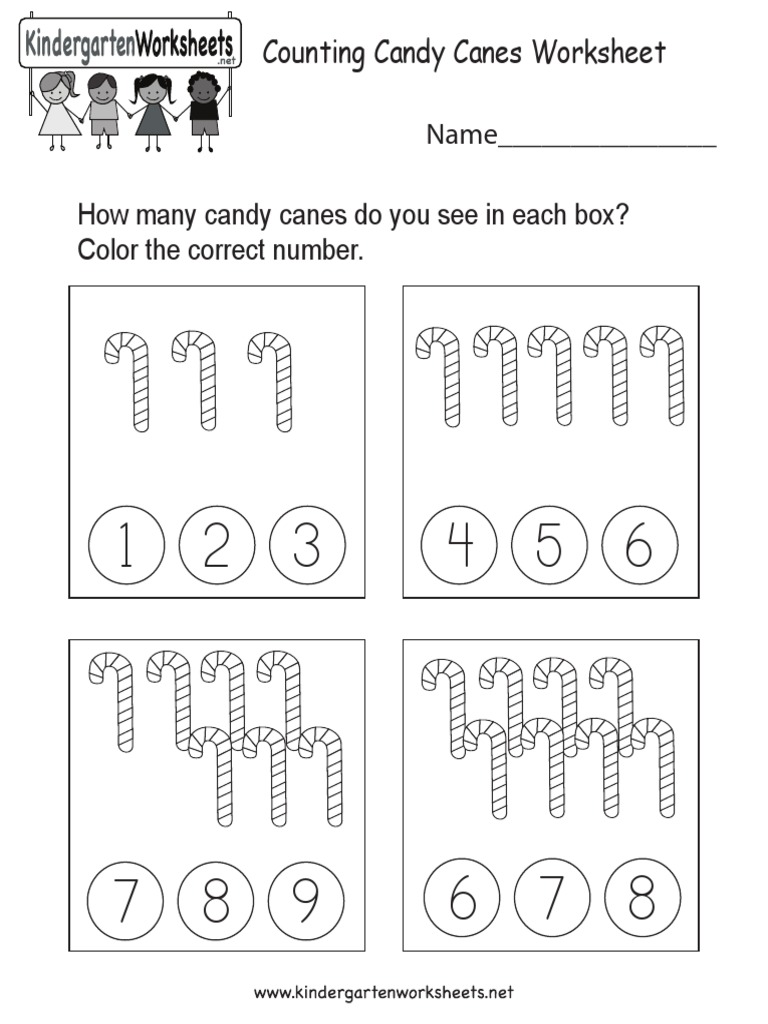 Counting Candy Canes Worksheet PDF PDF
