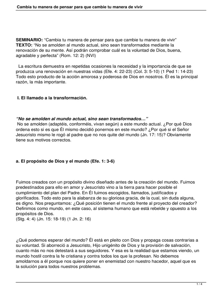 Cambia Tu Manera de Pensar para Que Cambie Tu - Compress PDF | PDF ...