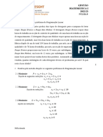 Folha - 8 - Programação Linear Simplex