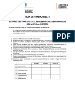 GUÍA DE TRABAJO No. 2 EL PAPEL DEL TRABAJO EN EL PROCESO DE TRANSFORMACION DEL MONO AL HOMBRE