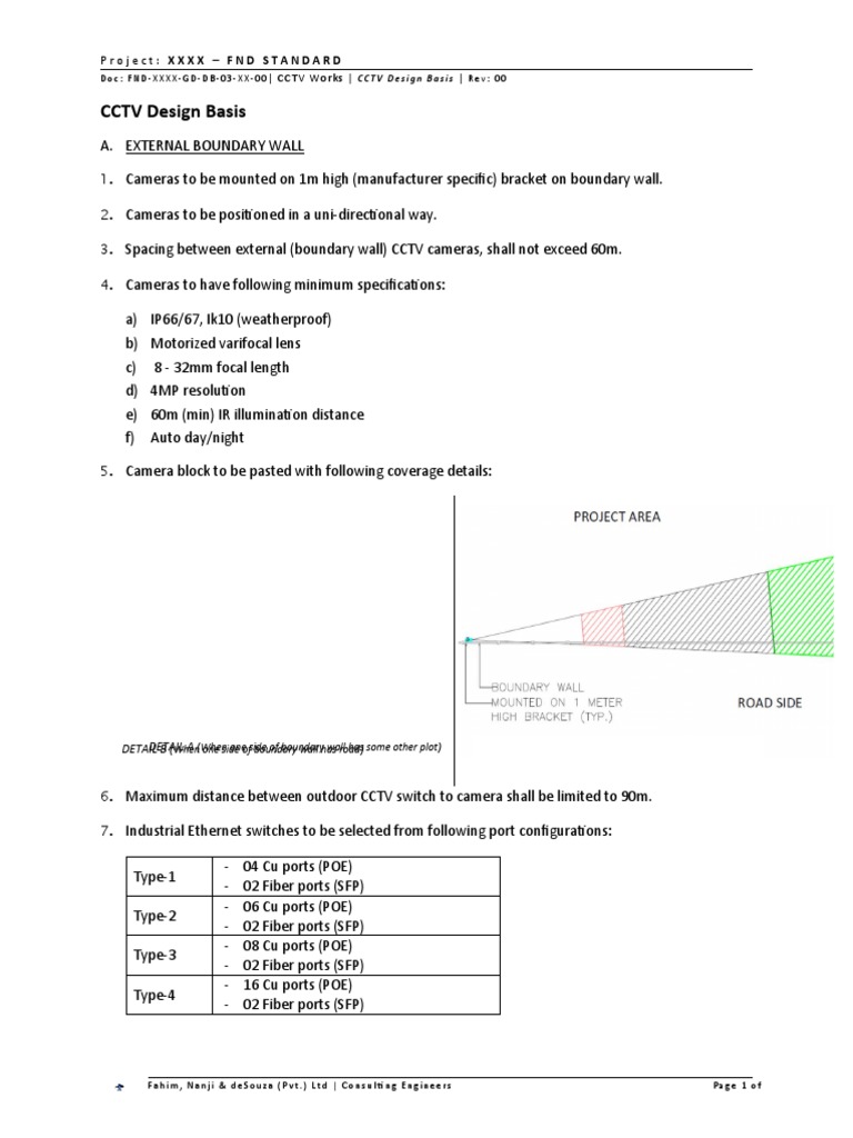 CCTV Design Standards and Specifications | PDF | Photography Equipment ...
