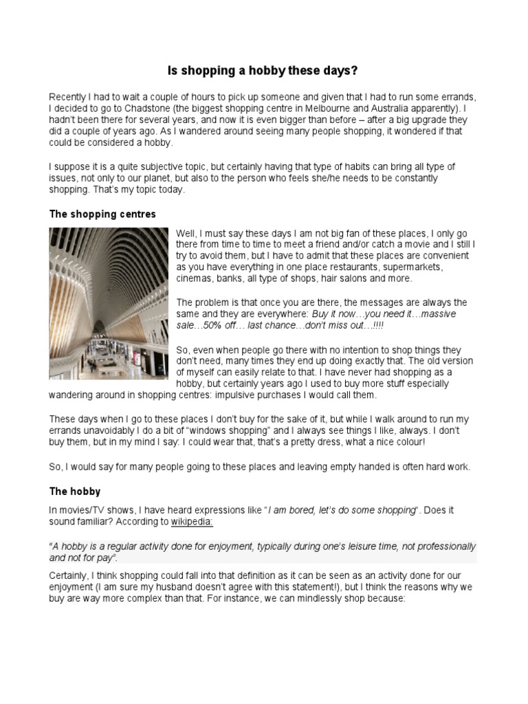 Is Shopping A Hobby These Days PDF Fashion Happiness