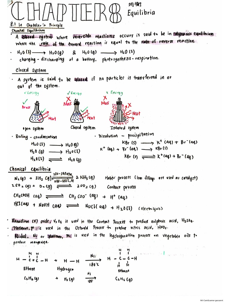 Notes CIE 9701 Ch. 08 Equilibria | PDF