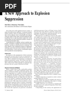 AIChE 03 A new approach on Explosion suppression