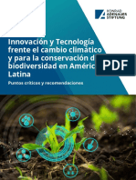 Innovación y Tecnología Frente El Cambio Climático y para La Conservación de La Biodiversidad en América Latina