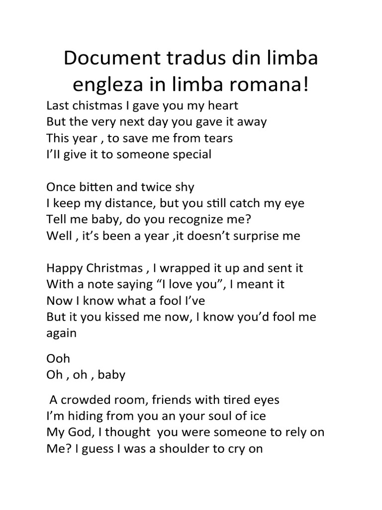 Document Tradus Din Limba Engleza in Limba Romana PDF