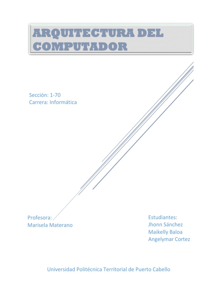 Arquitectura Del Computador | PDF | Microprocesador | Hardware de la ...