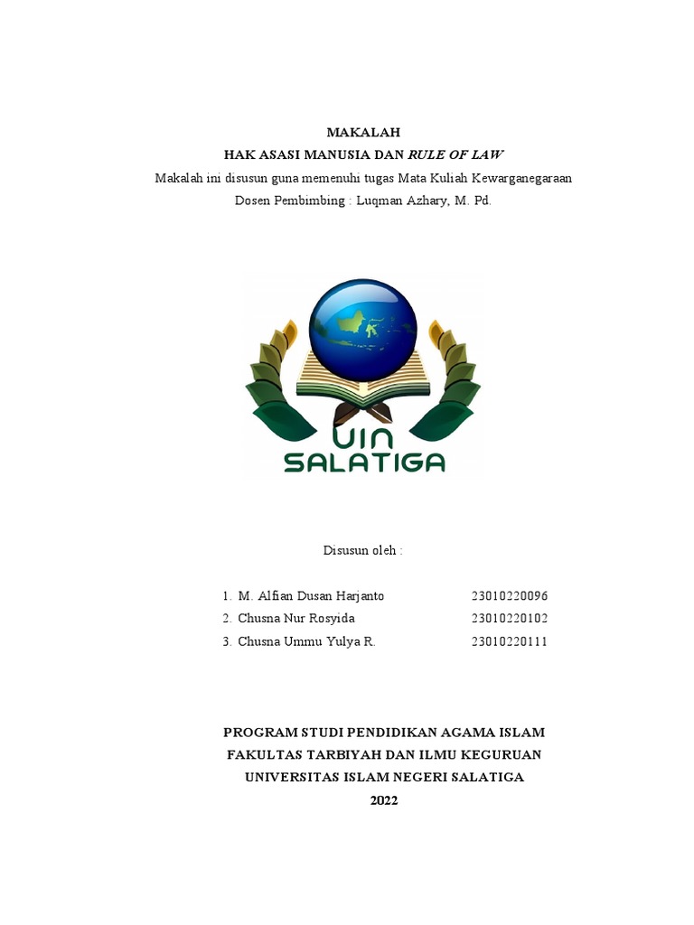 Makalah Kel 8 HAM & Rule of Law PDF
