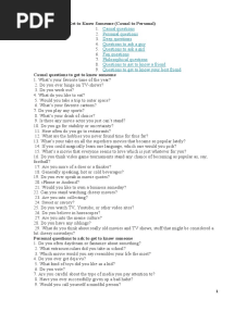 Questions To Get To Know Somebody