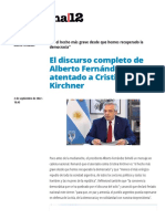 Atentado CFK Discurso Alberto Fernandez