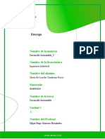 Entrega: Nombre de La Materia Nombre de La Licenciatura Nombre Del Alumno