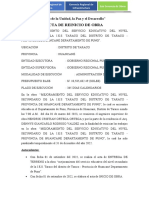 Acta de Reinicio de Obra