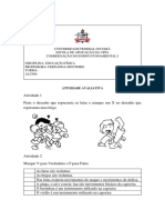 Atividade Avaliativa 3 Ano Lutas