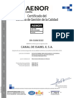 UNE-EN ISO 90012015 Sistemas de Gestión de La Calidad - Canal - Isabel - II