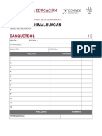 Cedula Inscripcion Basquetbol PDF