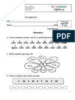 Ficha de Aval. Suma. Mat. 1º Ano 2º Período