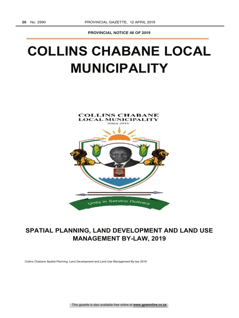 SPLUMA BYLAW20191604 Collins Chabane Municipality PDF By Law Zoning