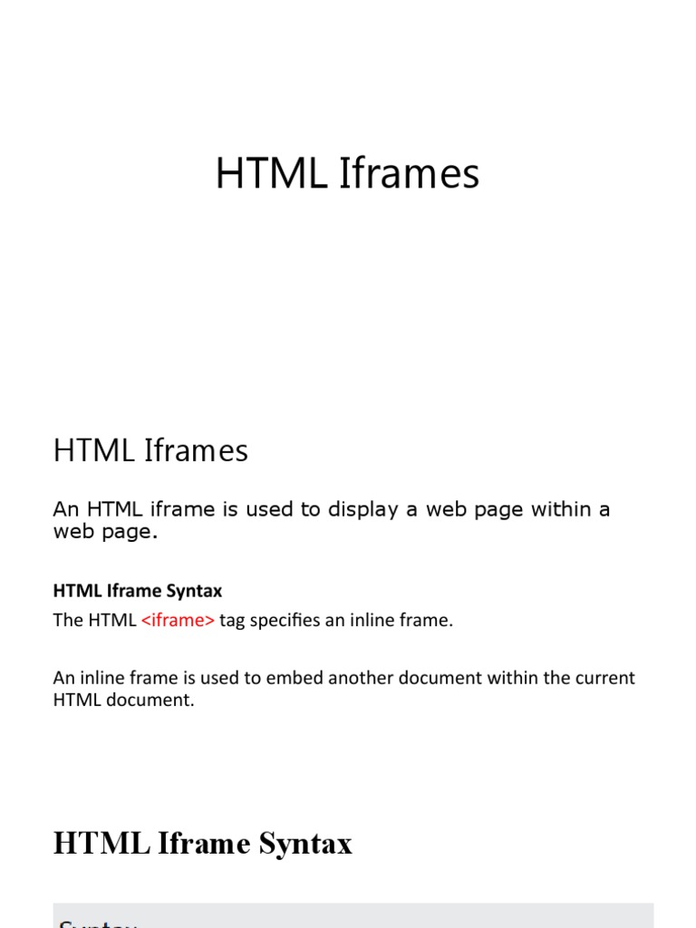 HTML Iframe Javascript | PDF