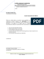 Carta de Recomendaciones Medicas La Peña 2020