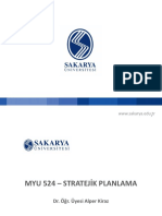 MYU 521 SP HAFTA 1 Stratejik Planlama Ve Stratejik Yönetim Araçları