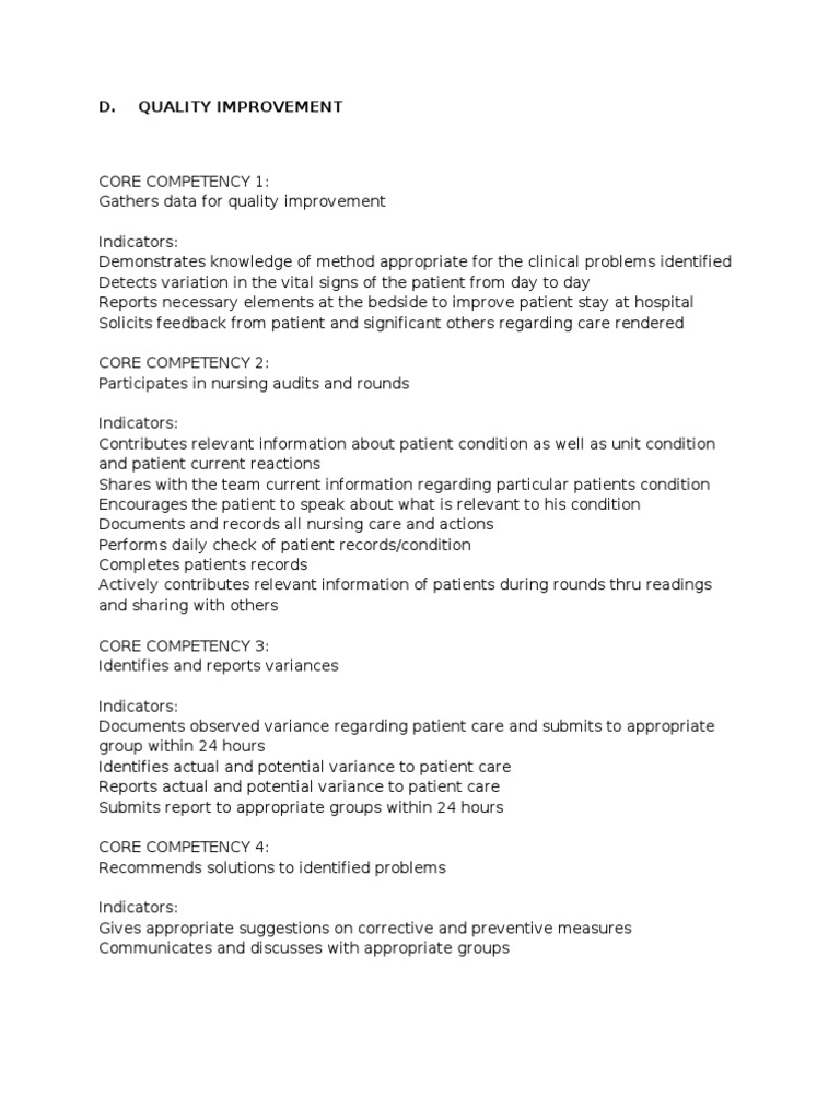 Quality Improvement in Nursing Practices | PDF
