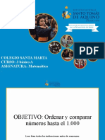 Colegio Santa Marta CURSO: 3 Básico A ASIGNATURA: Matemática