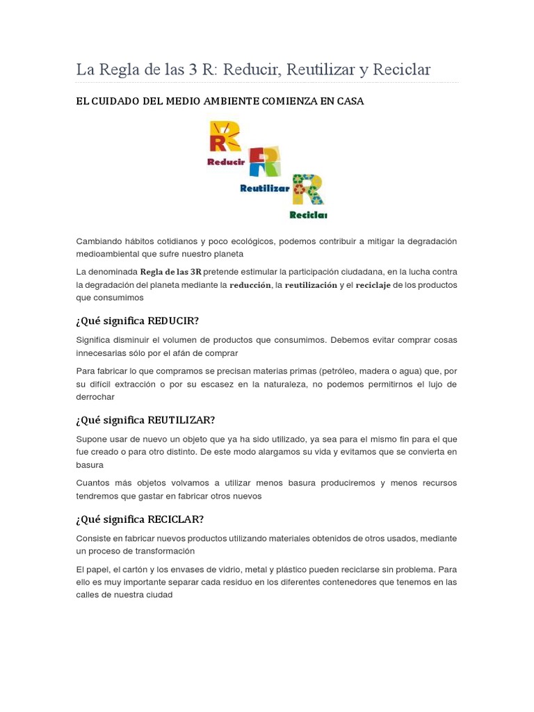 La Regla de Las 3R | PDF
