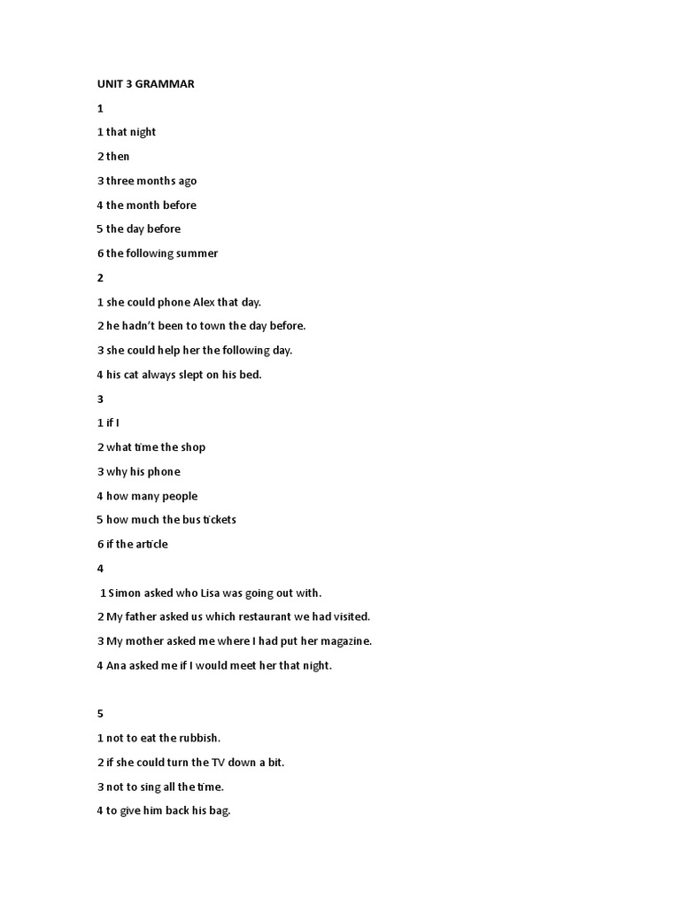 Unit 3 Grammar And Grammar Plus Key Answers Pdf