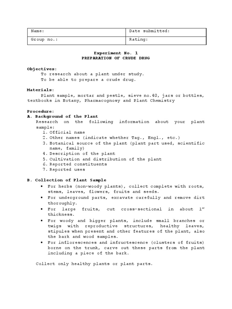 Procedures Experiment 1 3 | PDF | Weight | Plants