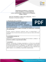 Guía de Actividades y Rúbrica de Evaluación - Unidad 1 - Paso 2 - Presentar Un Resumen Analítico PDF