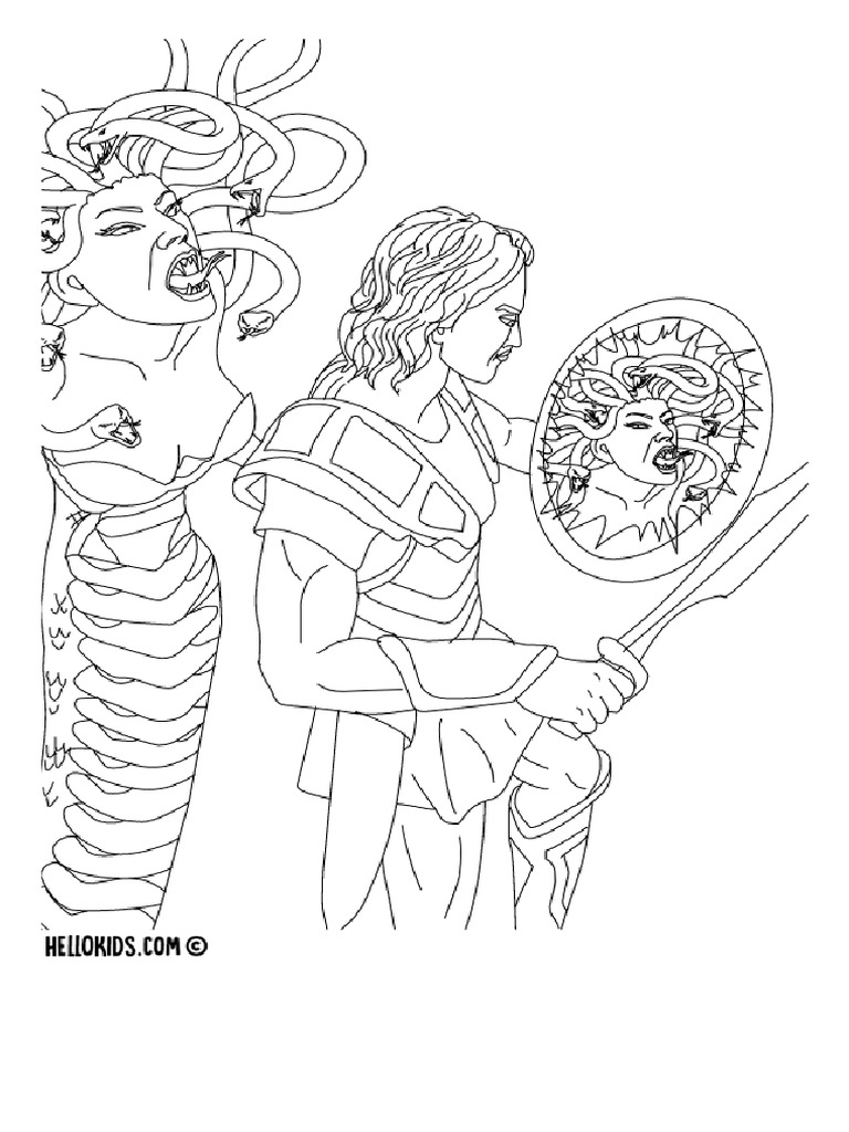 Myth of Perseus and Medusa Coloring Pages | PDF