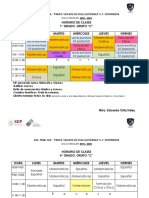 HORARIO DE CLASES Ejemplo