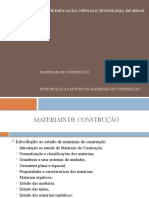 01 Materiais de Construção I - Introdução Ao Estudo de Materiais